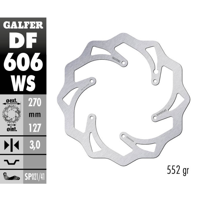 Brake disc Galfer Wave Husaberg 250 TE (10-14) front maggiorato DF606WS