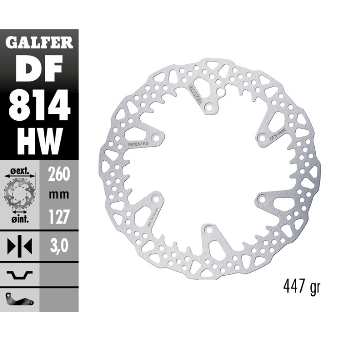 Brake disc Galfer Shark Beta RR 450 (13-14) front DF814HW