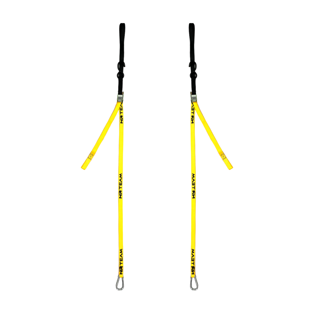 Pair of motorcycle straps Tie Down 25mm NRTeam yellow