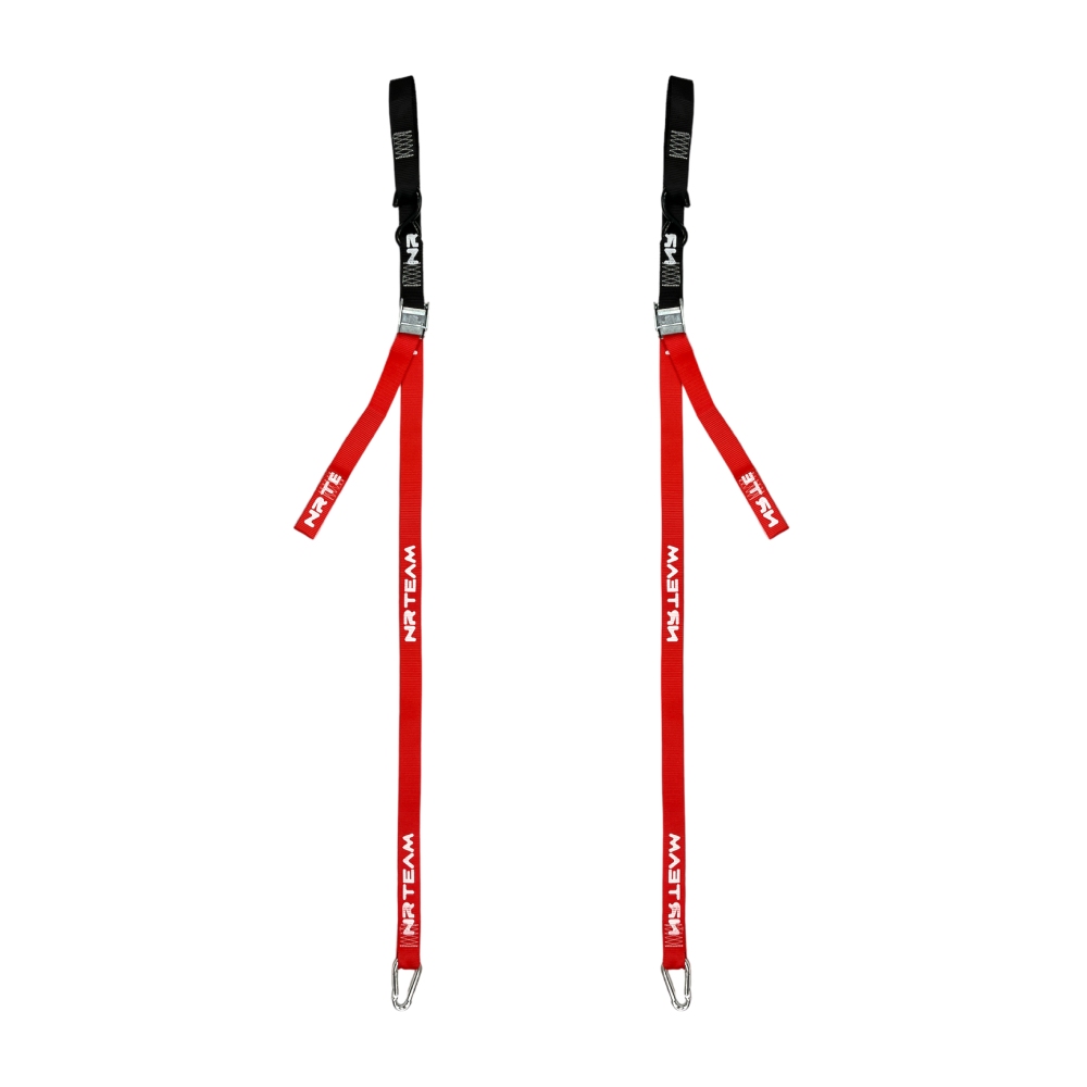 Pair of motorcycle straps Tie Down 38mm NRTeam red