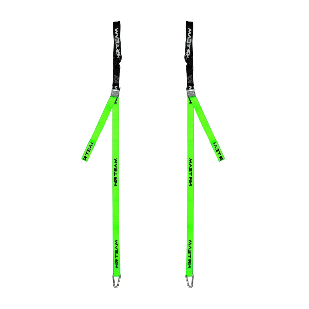 Pair of motorcycle straps Tie Down 38mm NRTeam green DS89.TD15V